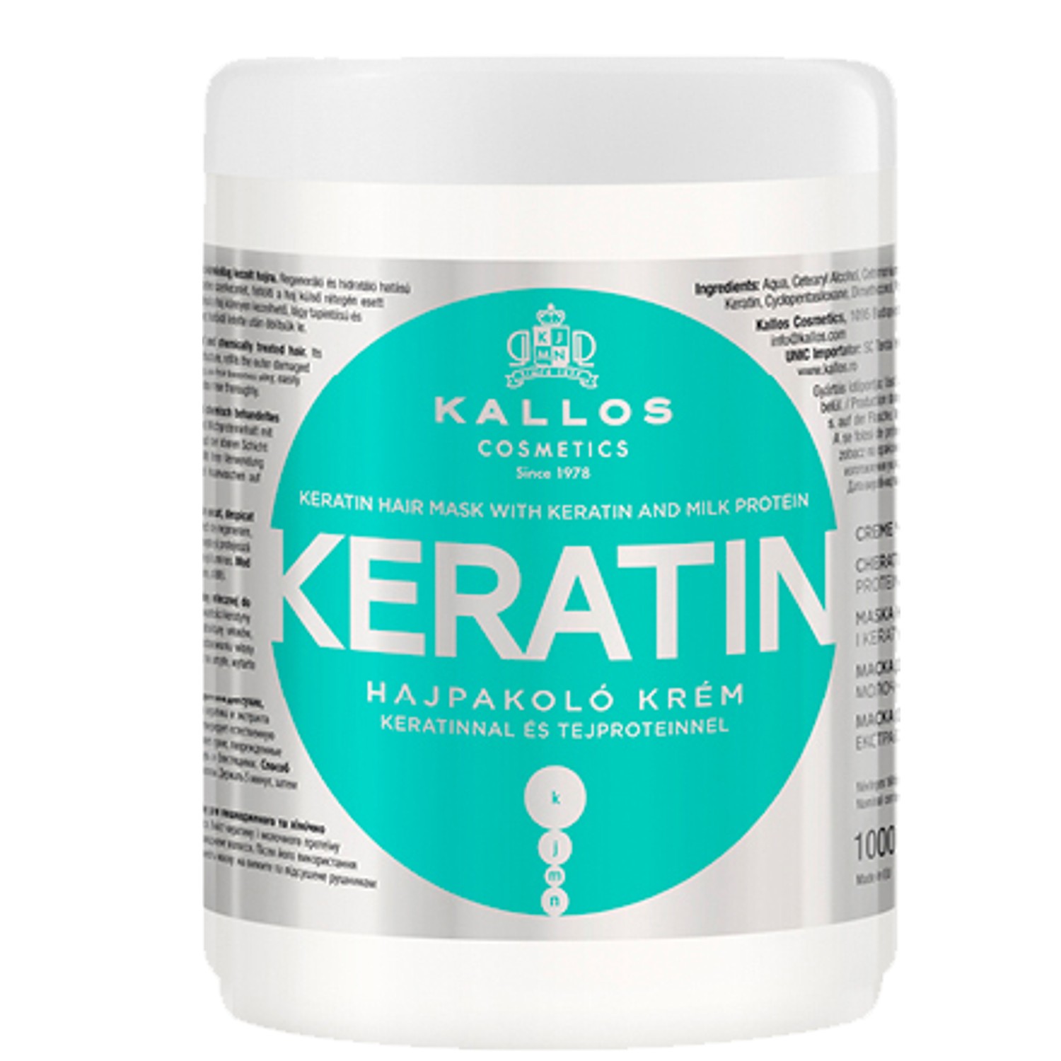 KALLOS COSMETICS KJMN Keratin Hair Mask 1 L