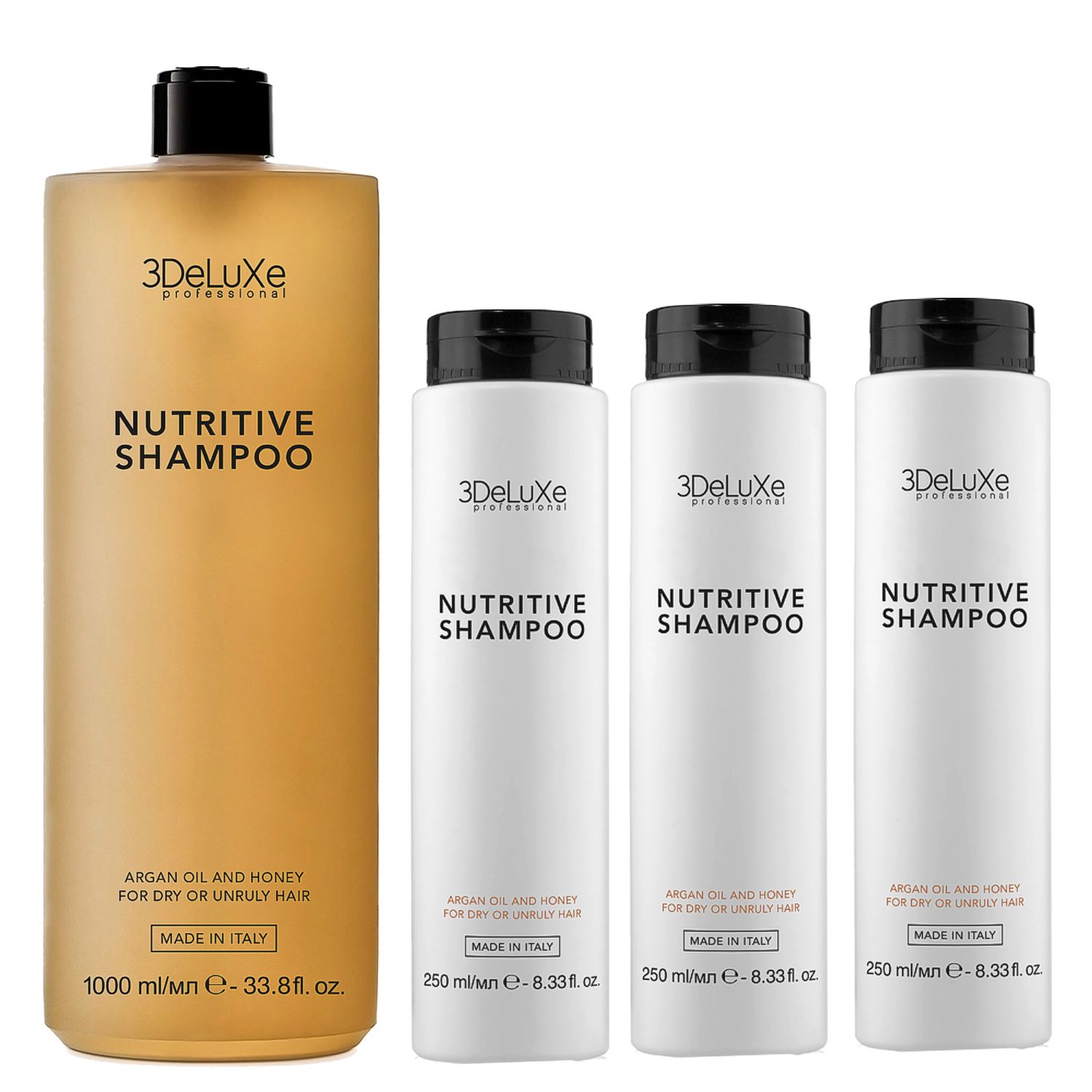3DeLuXe Professional NUTRITIVE Shampoo Bundle 1+3