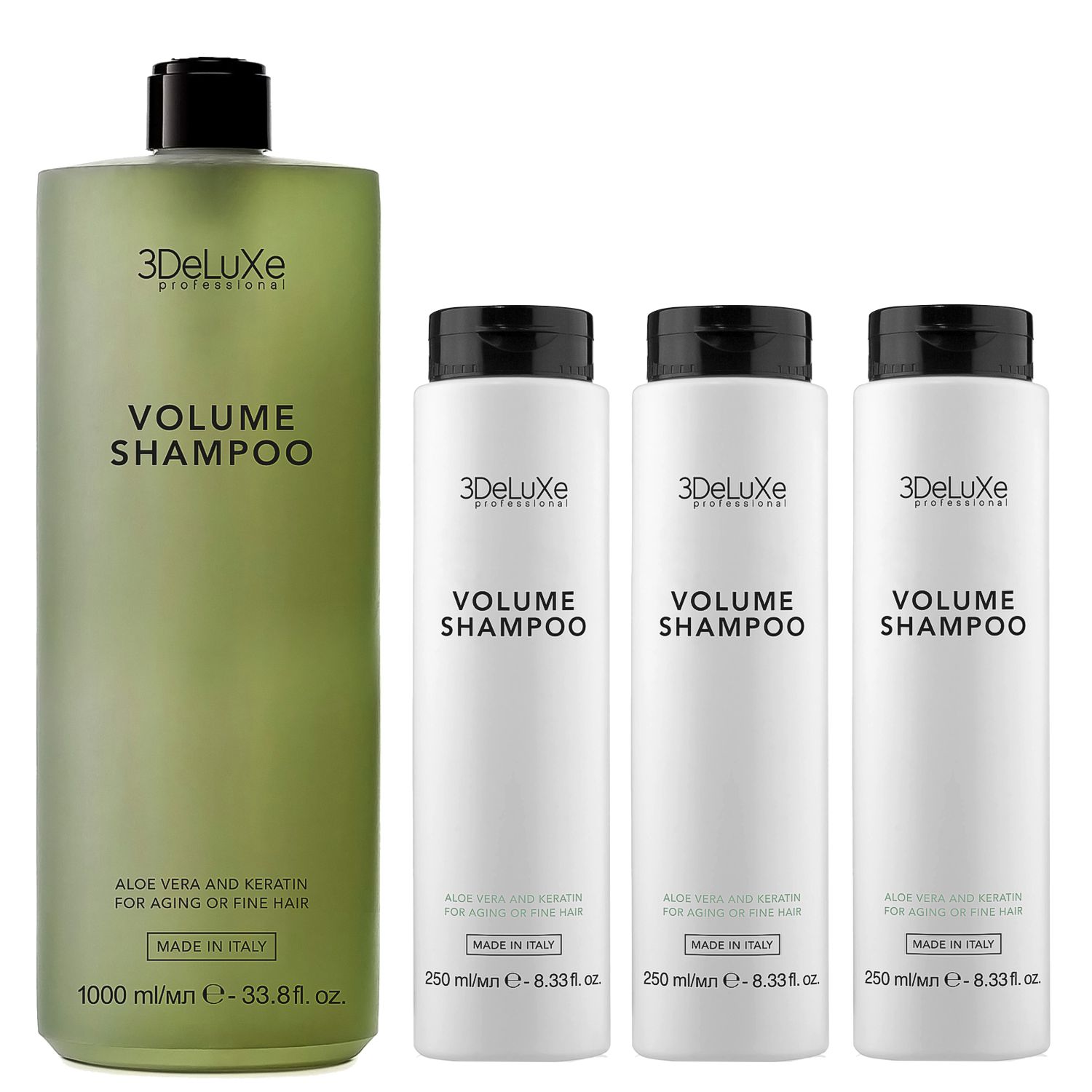 3DeLuXe Professional VOLUME Shampoo Bundle 1+3