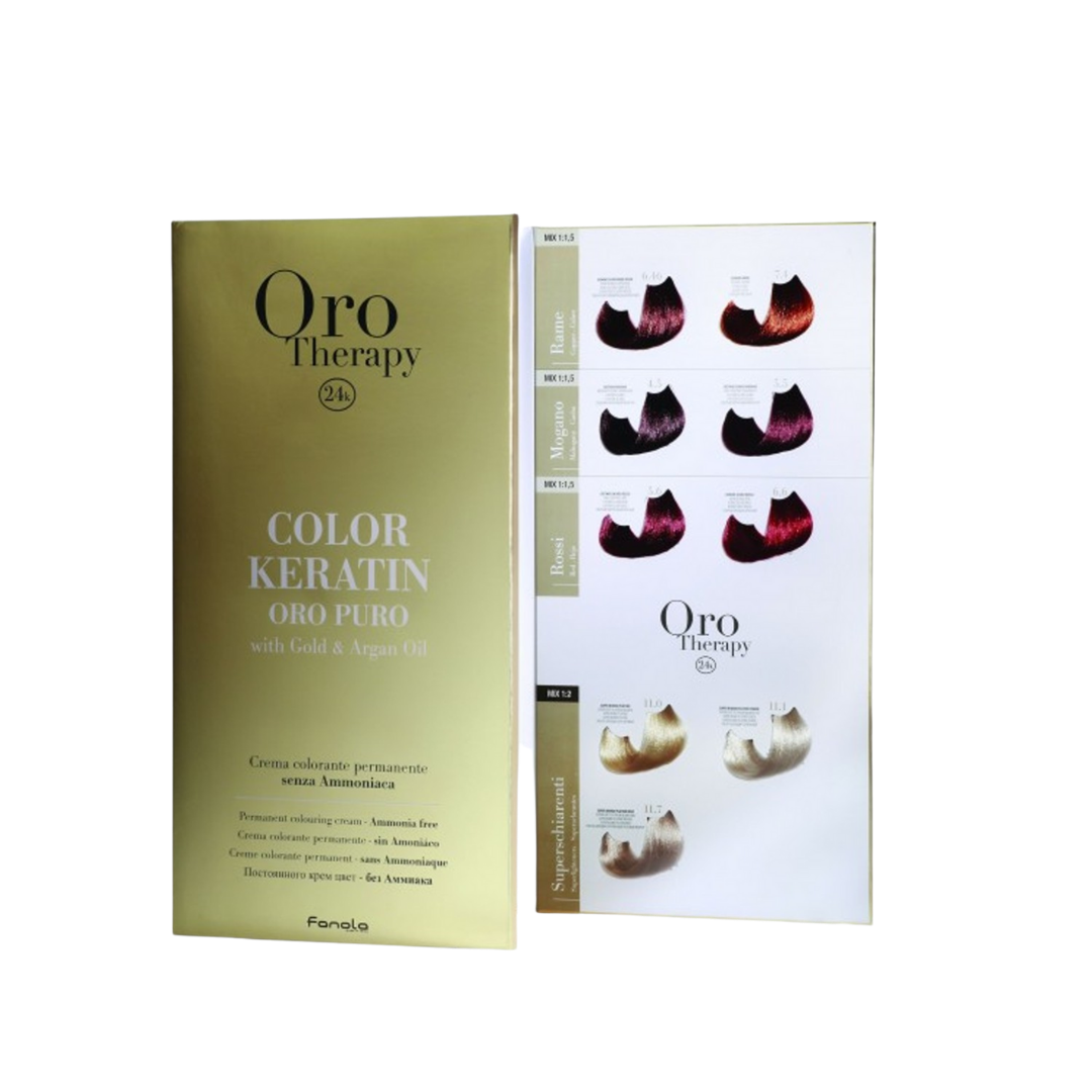Fanola ORO PURO Therapy Color Keratin Farbkarte klein