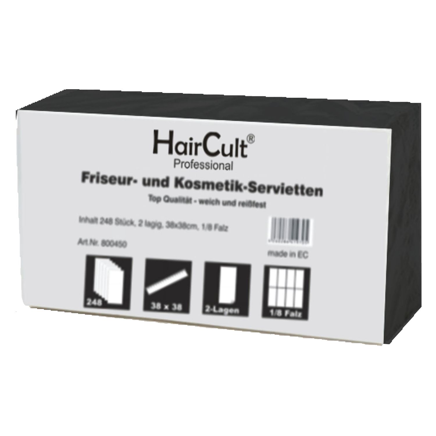 HairCult Friseur- / Kosmetikservietten 2-lagig, Schwarz 248 St.